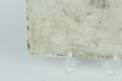 Lot 8 - A Chinese blue and white landscape plaque,...