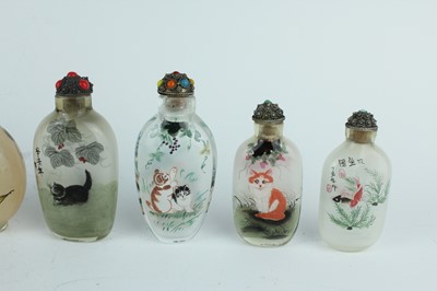 Lot 32 - A group of ten Chinese inside-painted glass...