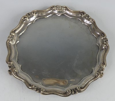 Lot 2116 - A Victorian silver salver, having a piecrust...