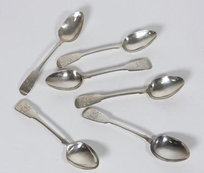 Lot 179 - A set of six William IV Scottish silver...