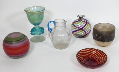 Lot 100 - A Medina glass knopped chalice, with trailed...