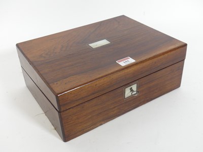 Lot 101 - A Victorian rosewood writing slope, of typical...