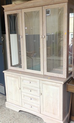 Lot 1158 - A contemporary limed oak effect display...