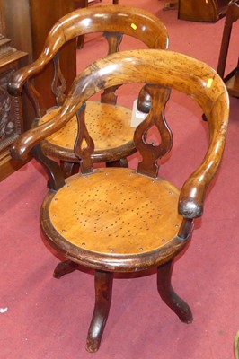 Lot 1163 - A pair of late Victorian stained walnut...