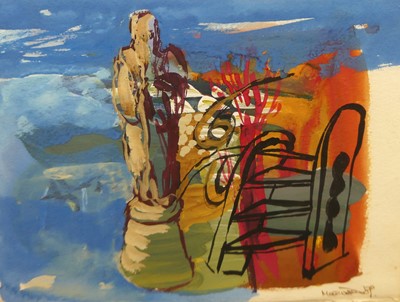 Lot 1116 - Marissa Davies - Pilgrims Way, watercolour and...