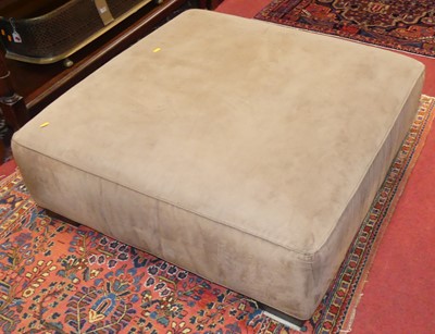 Lot 1399 - A contemporary suede fabric upholstered large...