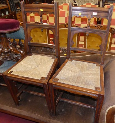 Lot 1356 - A pair of circa 1900 walnut barback and rush...