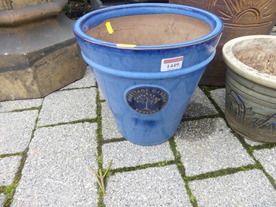 Lot 1449 - A terracotta circular tapering garden planter,...