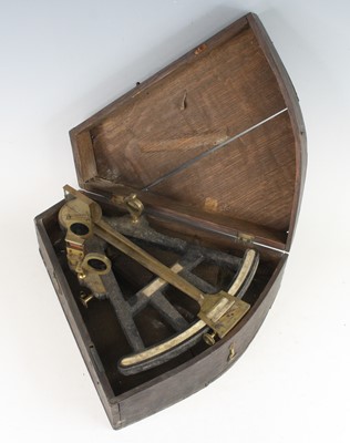 Lot 800 - A 19th century marine sextant, the ebony frame...