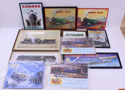 Lot 32 - Various railway prints: Framed L&NWR ‘Jubilee’...