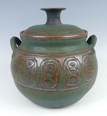 Lot 71 - A contemporary studio pottery twin handled...
