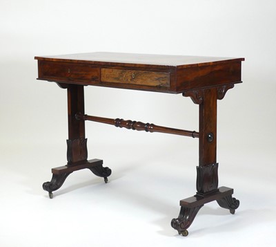 Lot 2502 - A George IV rosewood sofa table, having a burr...
