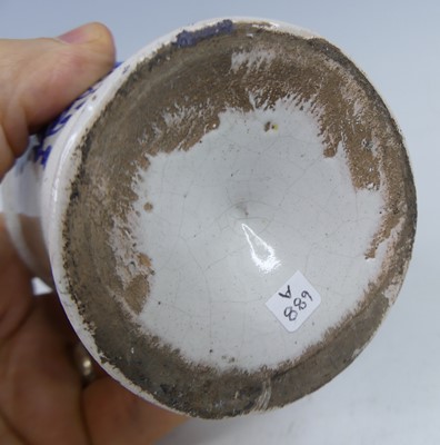 Lot 2027 - An 18th century Dutch Delft wet drug jar,...
