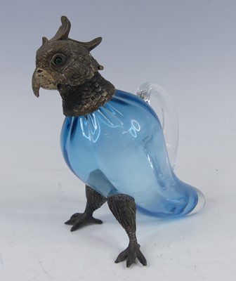 Lot 2327 - A modern blown blue and clear glass silver...