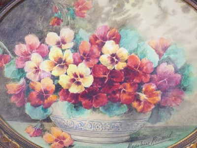 Lot 1081 - Madeleine Renaud (French 1900-1994) Pansies in...