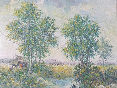 Lot 1017 - 20th Century Pontillist Landscape, oil on...