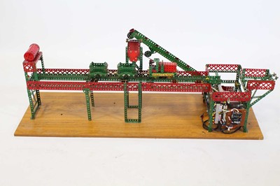 Lot 1852 - Meccano made up model of a coal loader with...