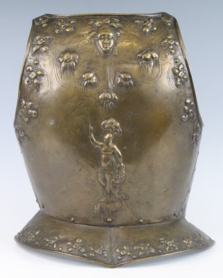 Lot 91 - A decorative cast brass breast plate, embossed...