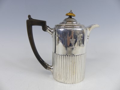 Lot 2129 - A George IV silver hot water pot of half...