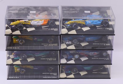 Lot 1952 - Minichamps 1:43 scale group of eight Formula...