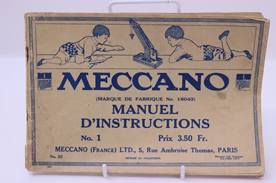 Lot 449 - Meccano, approx 1920s French instruction...