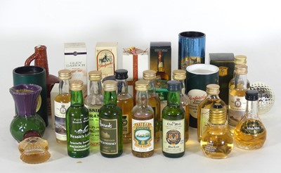 Lot 1487 - A collection of whisky spirit miniatures to...