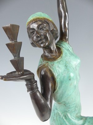 Lot 68 - A Large patinated bronze standing figure, in...
