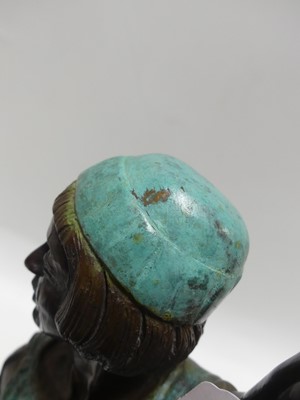 Lot 68 - A Large patinated bronze standing figure, in...