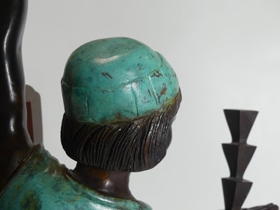 Lot 68 - A Large patinated bronze standing figure, in...