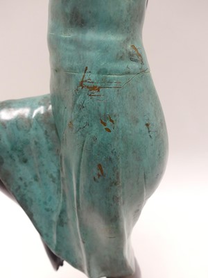 Lot 68 - A Large patinated bronze standing figure, in...