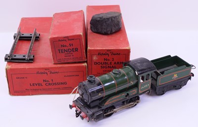 Lot 195 - A small collection of Hornby 0 Gauge items, to...