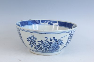 Lot 64 - A Chinese blue and white punch bowl, 19th...