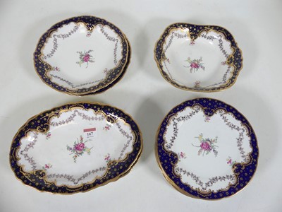 Lot 167 - A Victorian part dessert service, on a white...