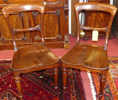 Lot 1236 - A pair of mid-Victorian mahogany balloon back...
