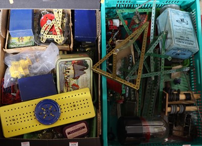 Lot 1638 - 2 boxes of used Meccano and spares and components