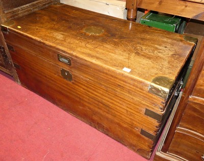 Lot 1326 - A circa 1900 mahogany and brass bound campaign...