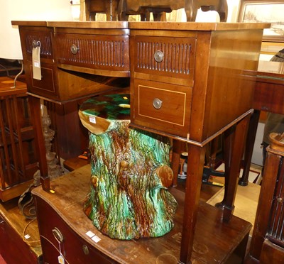 Lot 1327 - A contemporary yew kneehole five drawer side...