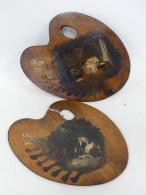 Lot 522 - A wooden artist's palette, PRINTED with a...