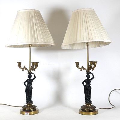 Lot 71 - A pair of contemporary figural metal table...