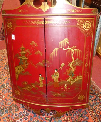 Lot 1382 - An Anglo-Japanese red lacquered and gilt...