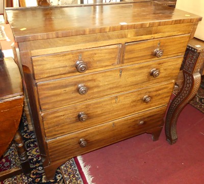 Lot 1386 - A 19th century mahogany square-front chest of...