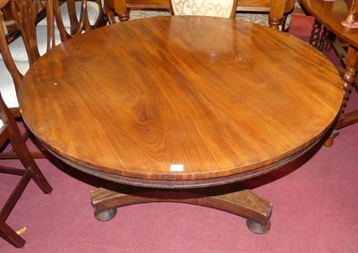 Lot 1420 - An early Victorian mahogany circular tilt-top...