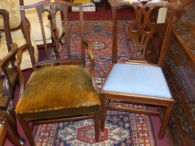 Lot 1450 - A mahogany Sheraton style single elbow chair,...
