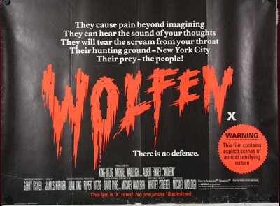 Lot 1003 - Wolfen, 1981, UK quad film poster, printed in...
