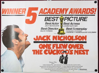 Lot 1010 - One Flew Over The Cuckoo's Nest, 1975, UK quad...