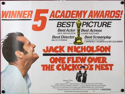 Lot 1031 - One Flew Over The Cuckoo's Nest, 1975, UK quad...