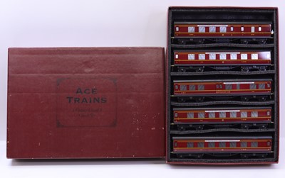 Lot 319 - ACE Trains set of five 0-gauge LMS maroon...