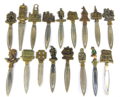 Lot 19 - A collection of white metal and brass capped...