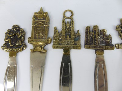 Lot 19 - A collection of white metal and brass capped...