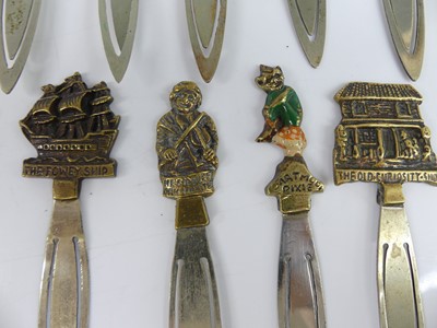 Lot 19 - A collection of white metal and brass capped...